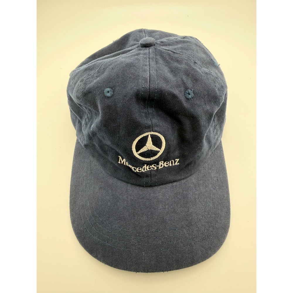 Mercedes-Benz Hat Navy Blue Faded Dad Cap Embroidered L.P. Evans Logo Adjustable